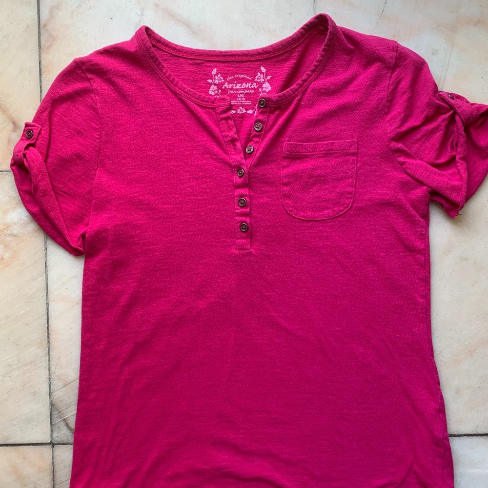 Hot Pink Short Sleeve Top